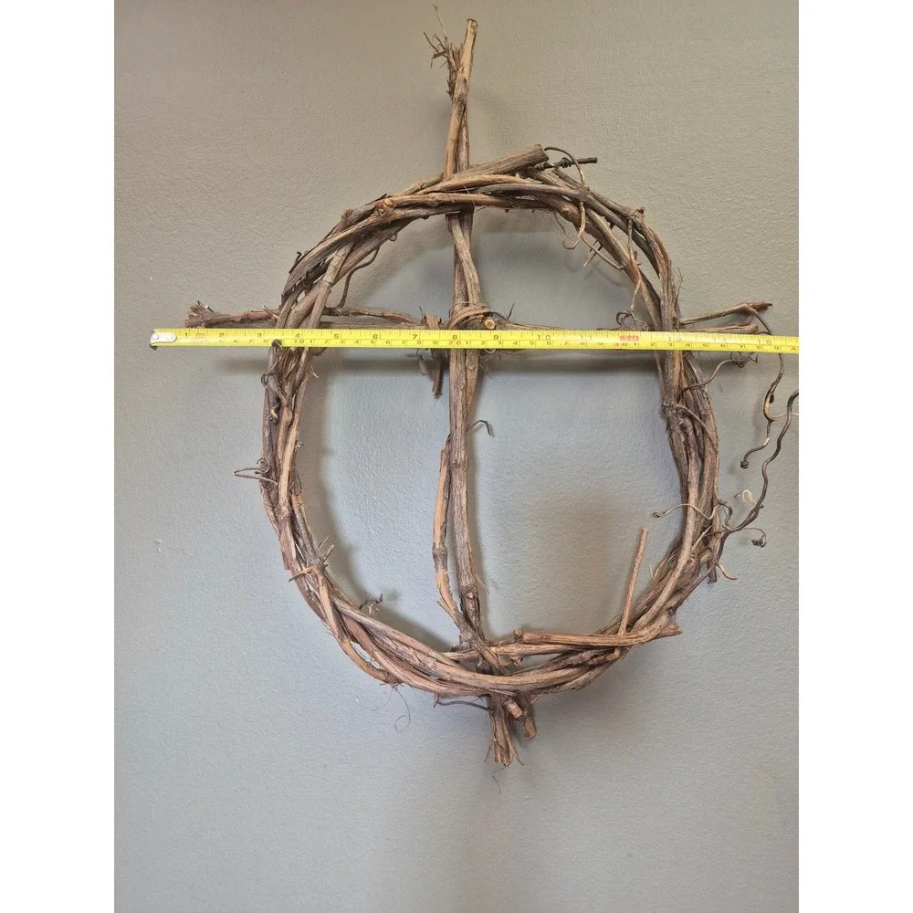 Natural Grapevine Cross Wreath 16x18 Rustic Primitive Farmhouse Wall Decor Gift